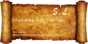 Stefanek Lóránt névjegykártya