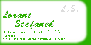 lorant stefanek business card